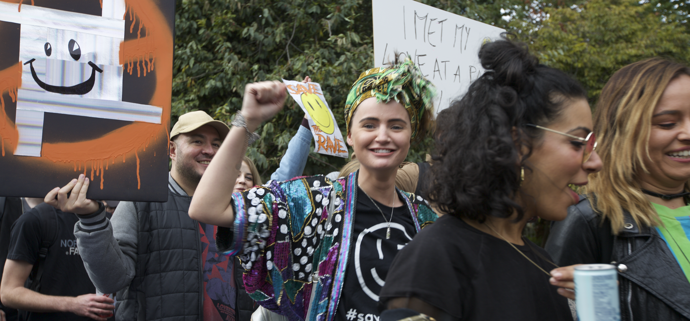 Evie Bool protesting to save London Nightlife