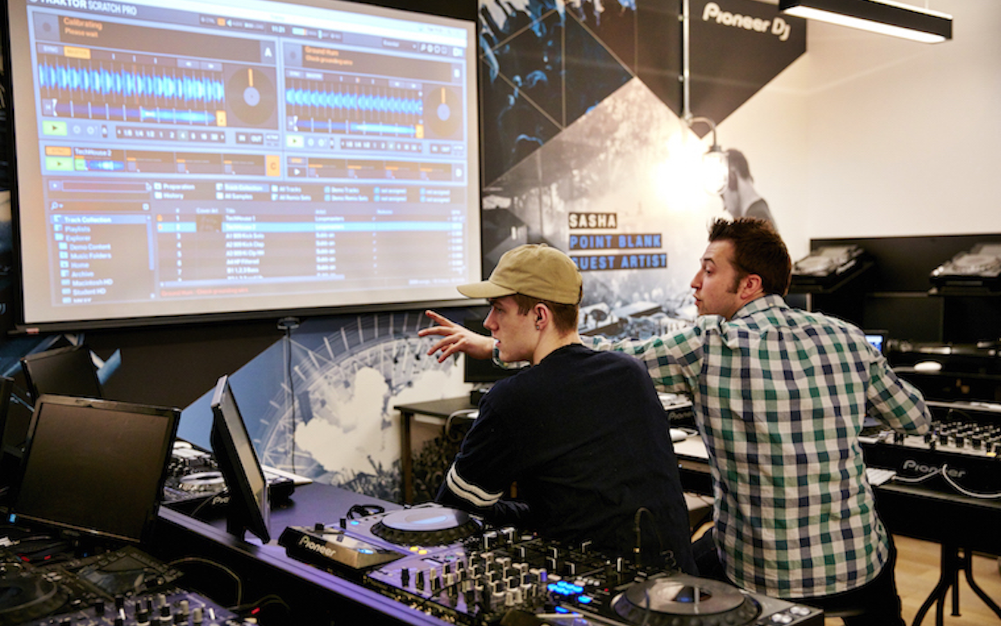 Student learning electronic music production at Point Blank