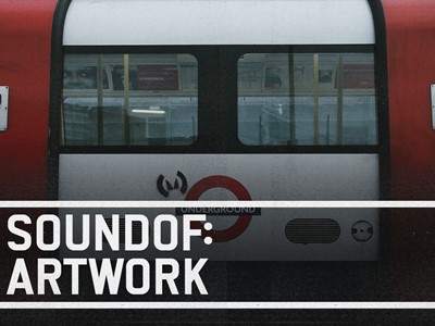 London underground tube with Ministry of Sound graffiti and SoundOf: Artwork