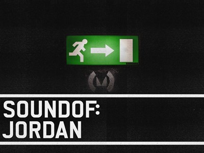SoundOf: Jordan. Ministry of Sound logo graffiti underneath emergency fire exit sign