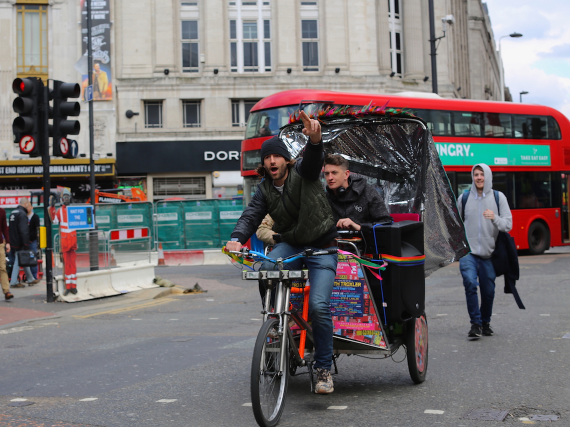Skream DJing from a Rickshaw for Eastern Electrics