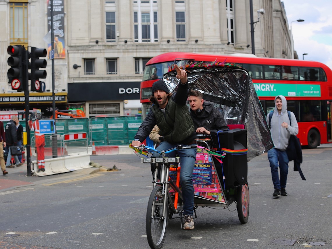 Skream DJing from a Rickshaw for Eastern Electrics